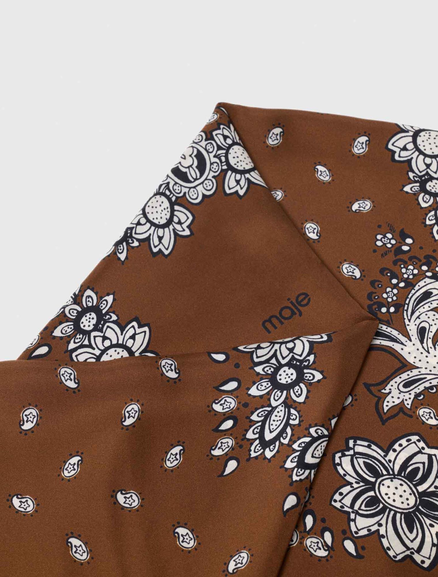 Bandana print silk scarf