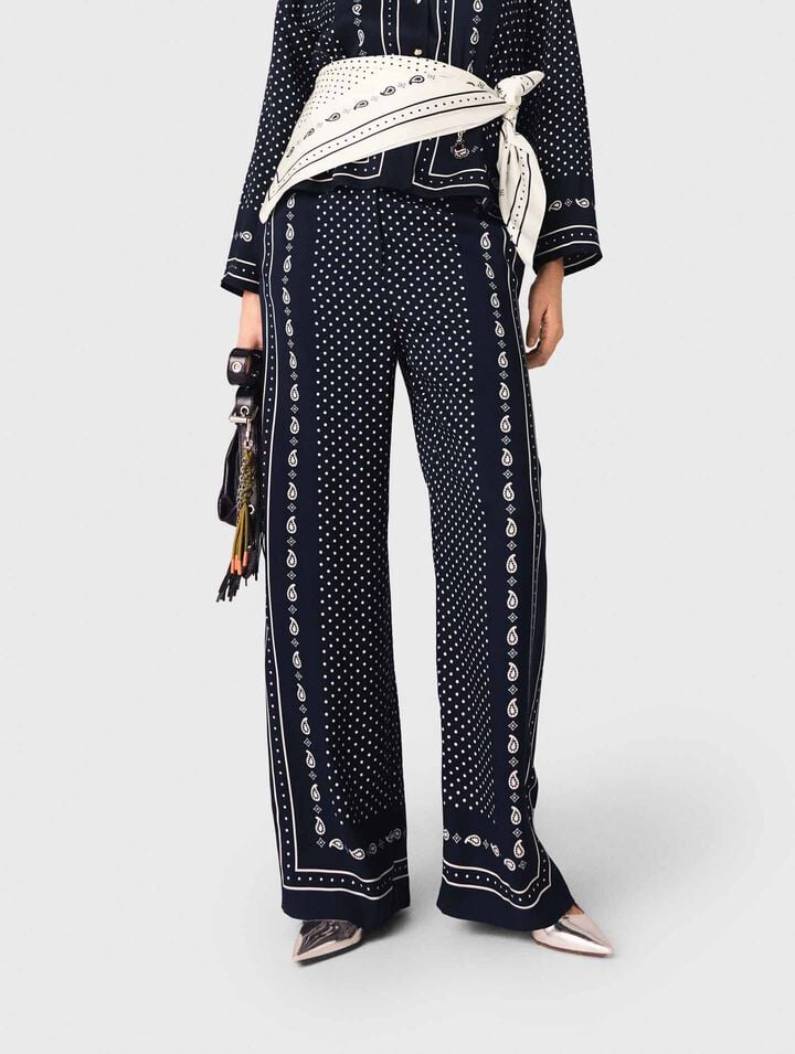 Printed fluid trousers