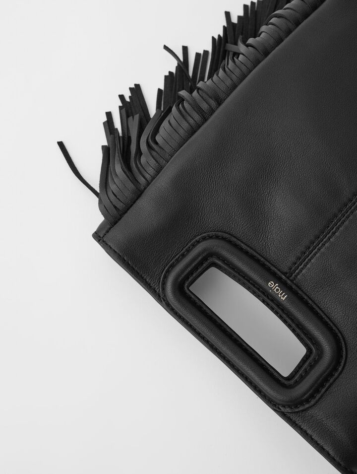 Smooth leather M bag with fringing Smooth leather M bag with fringing