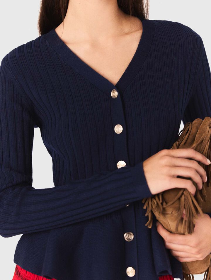 Peplum waist cardigan