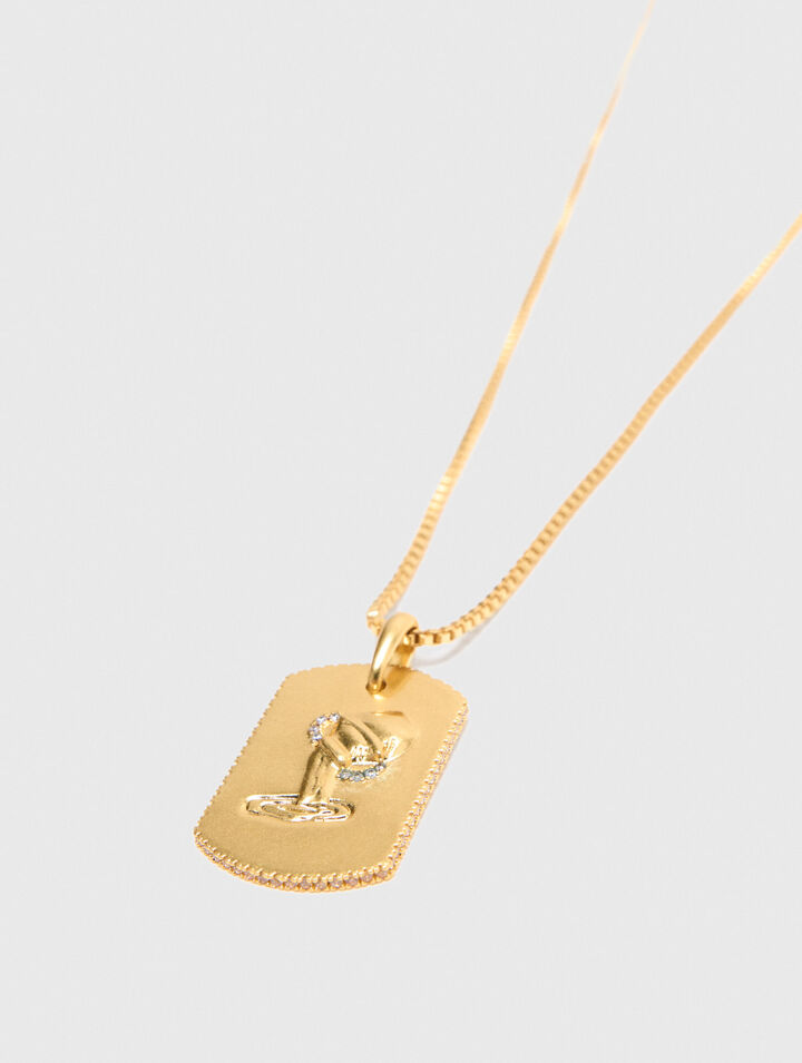 Zodiac sign plaque necklace Zodiac sign plaque necklace