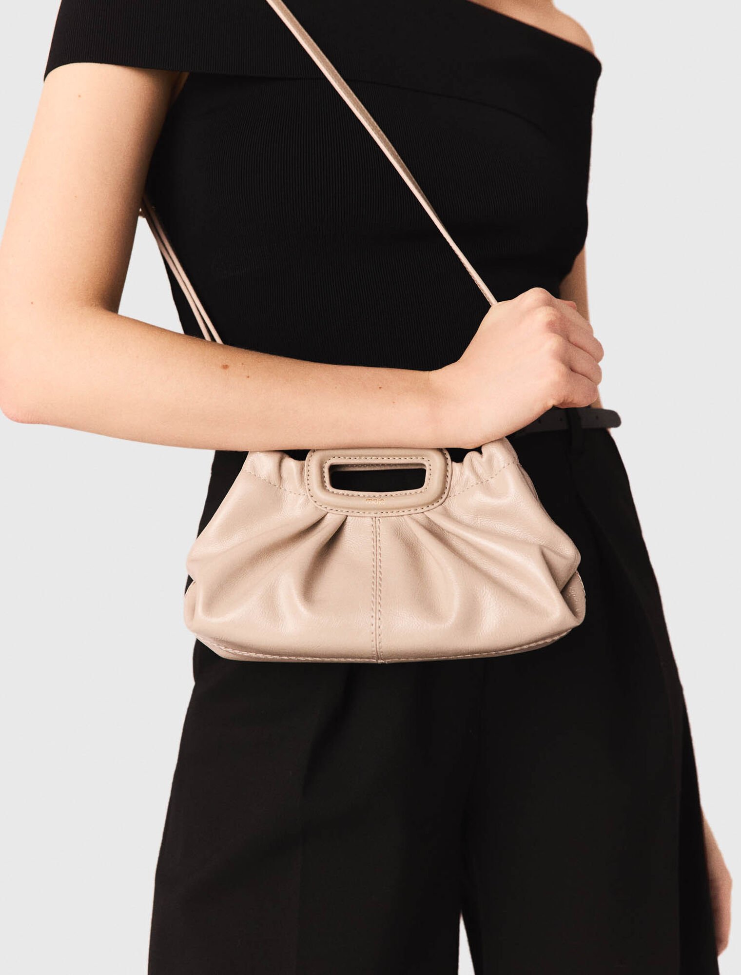 Rib knit bardot-neck top