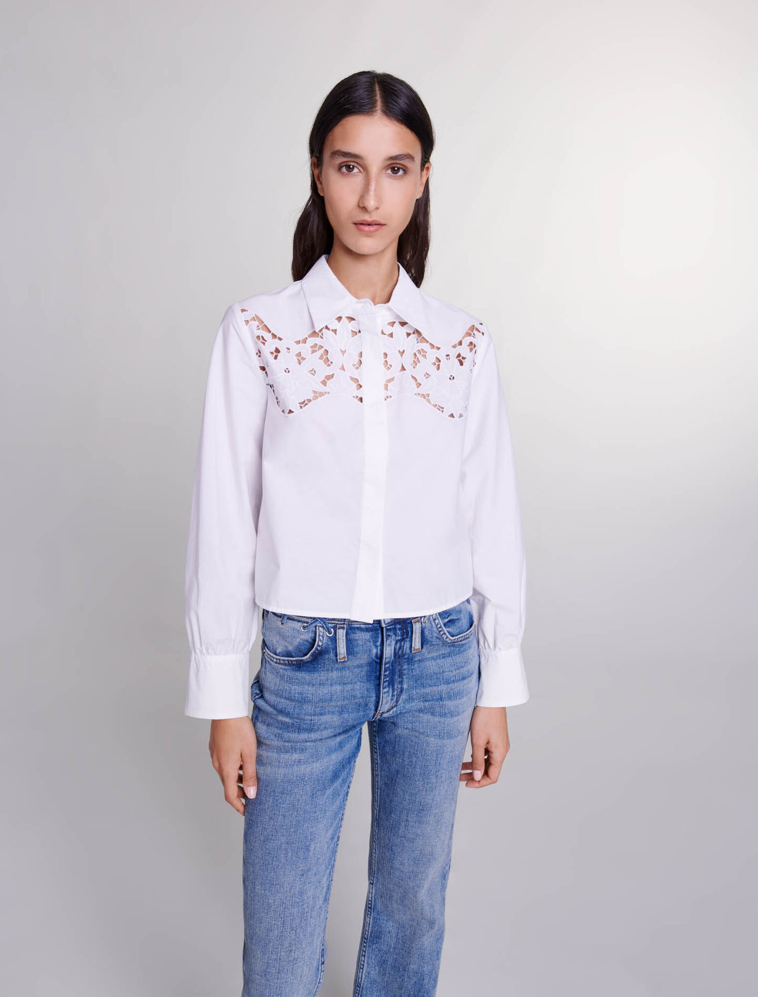 Openwork cotton shirt