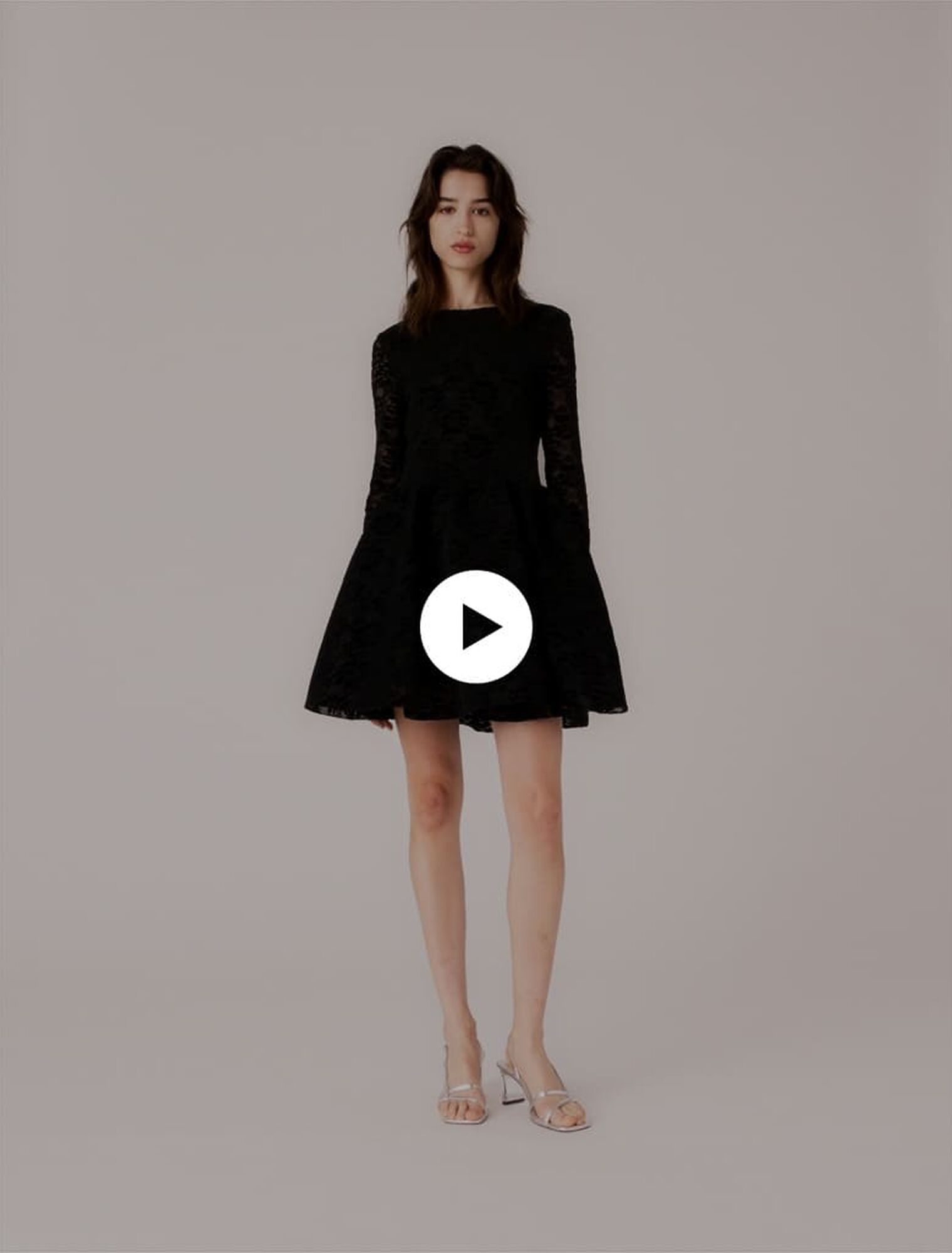 Flared velvet short dress