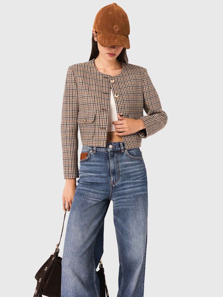 Short checked jacket Short checked jacket