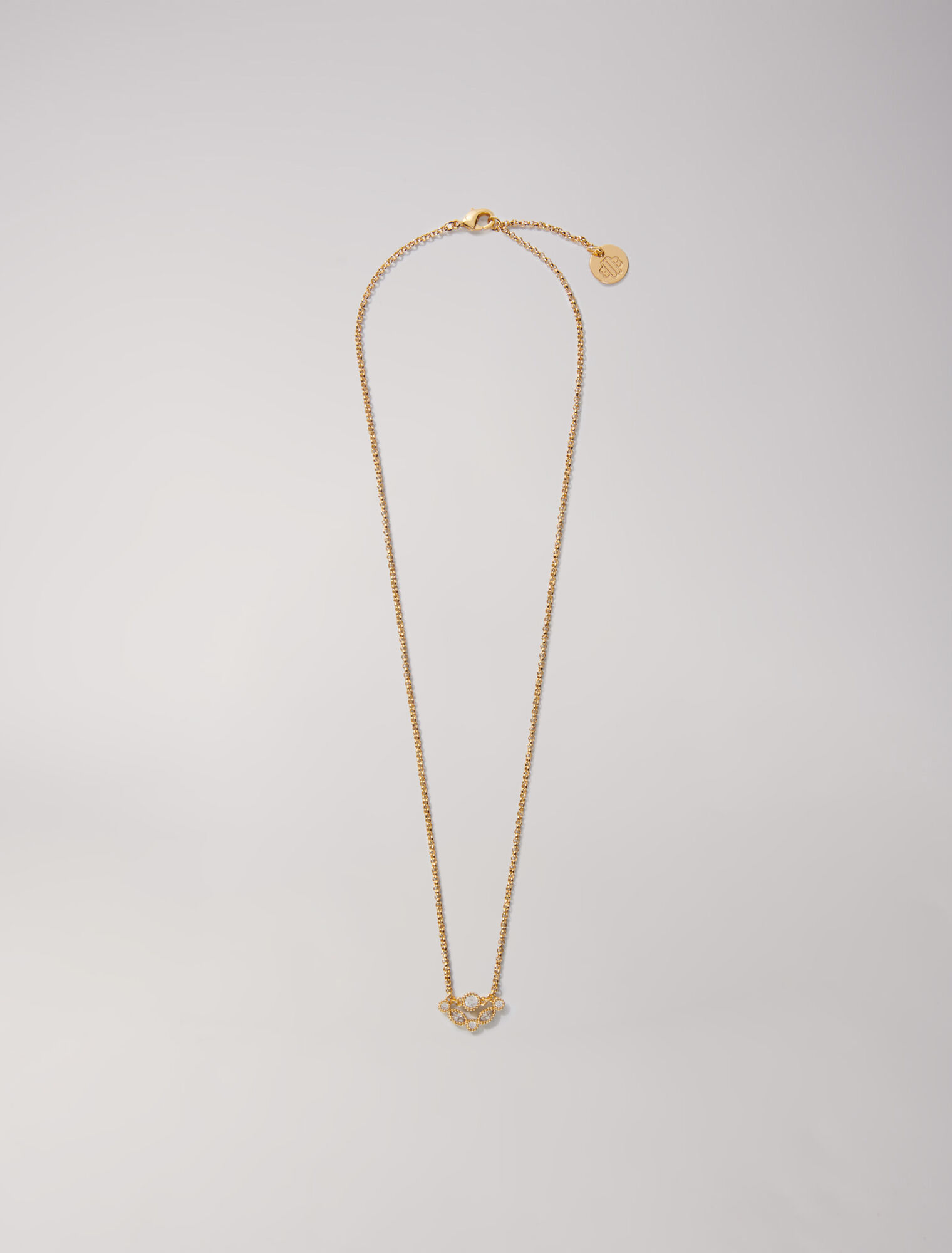Gold-tone necklace with rhinestones