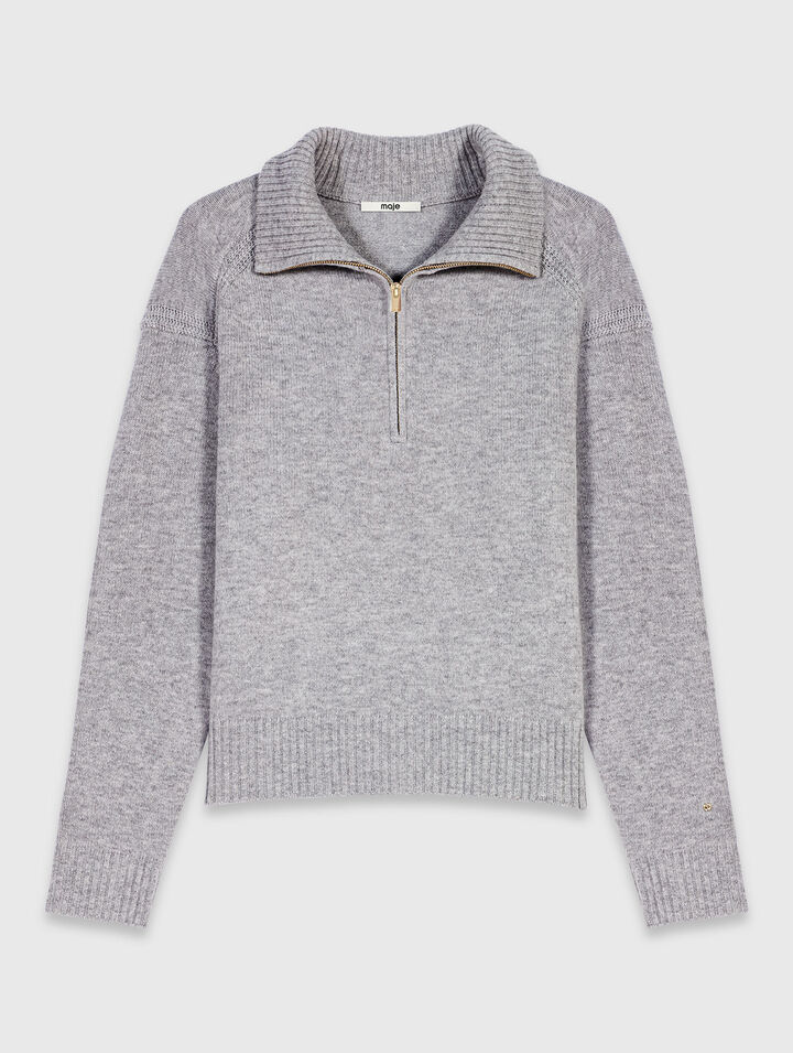 Jumper with zip collar
