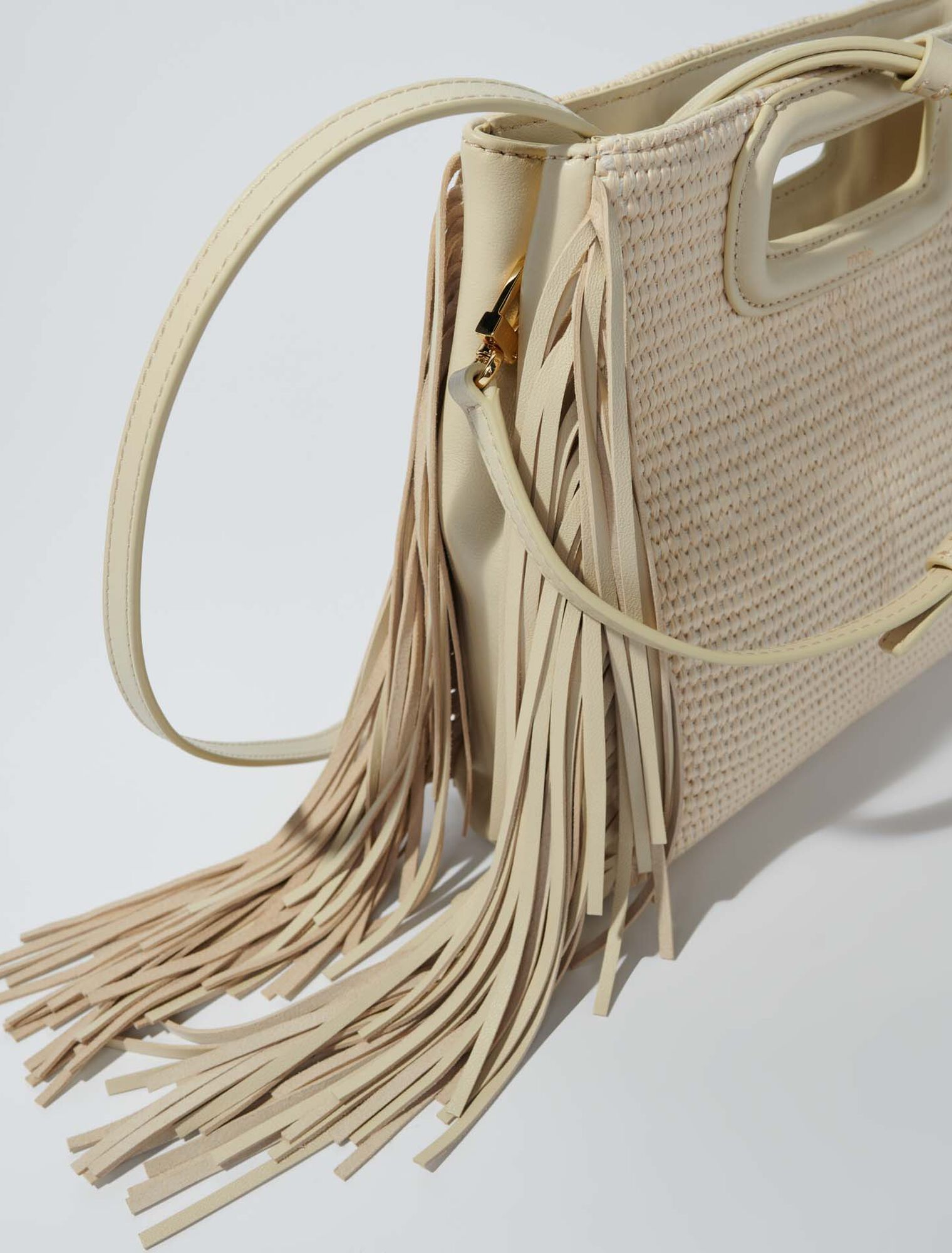 Textile and raffia M bag Textile and raffia M bag