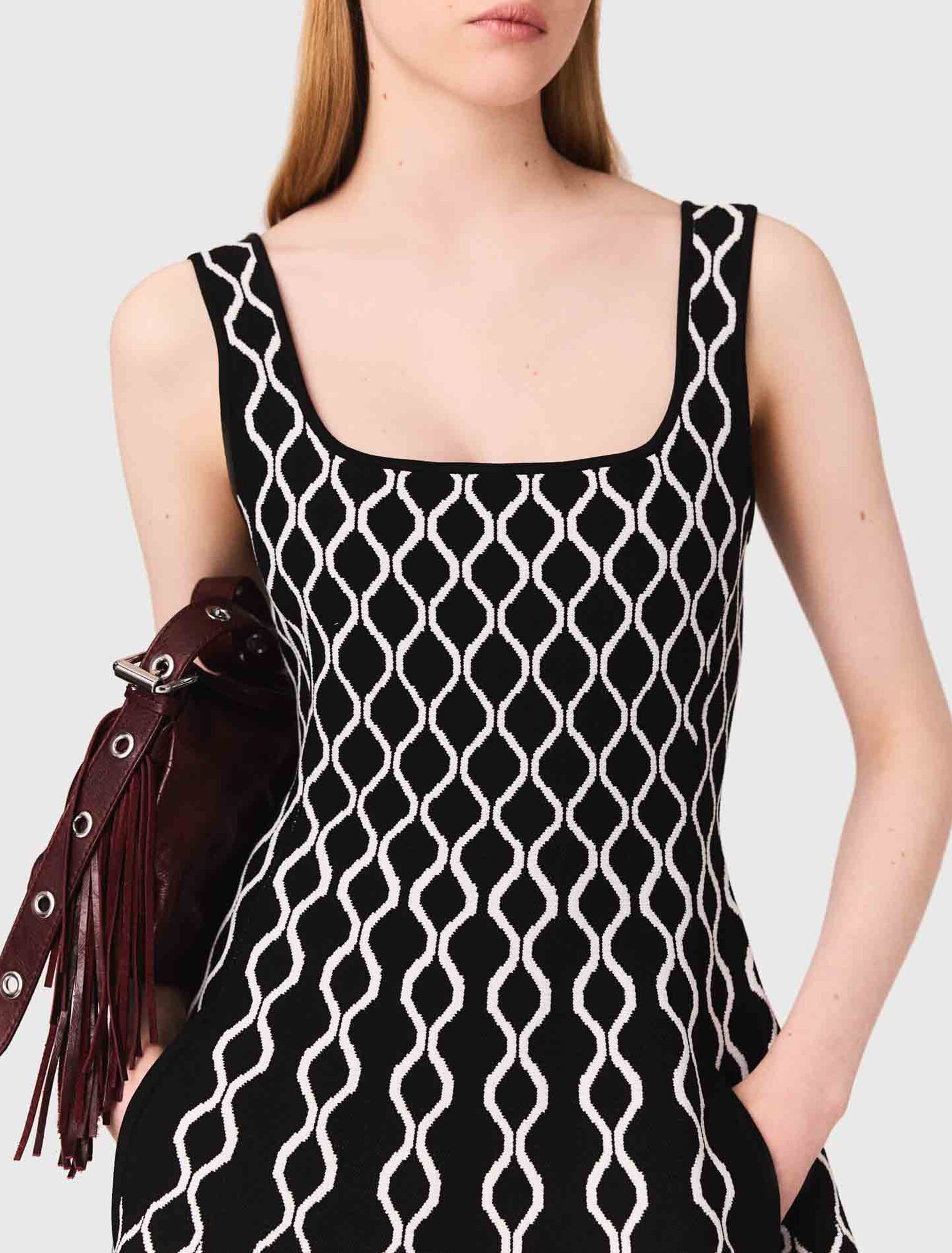 Jacquard knit midi dress