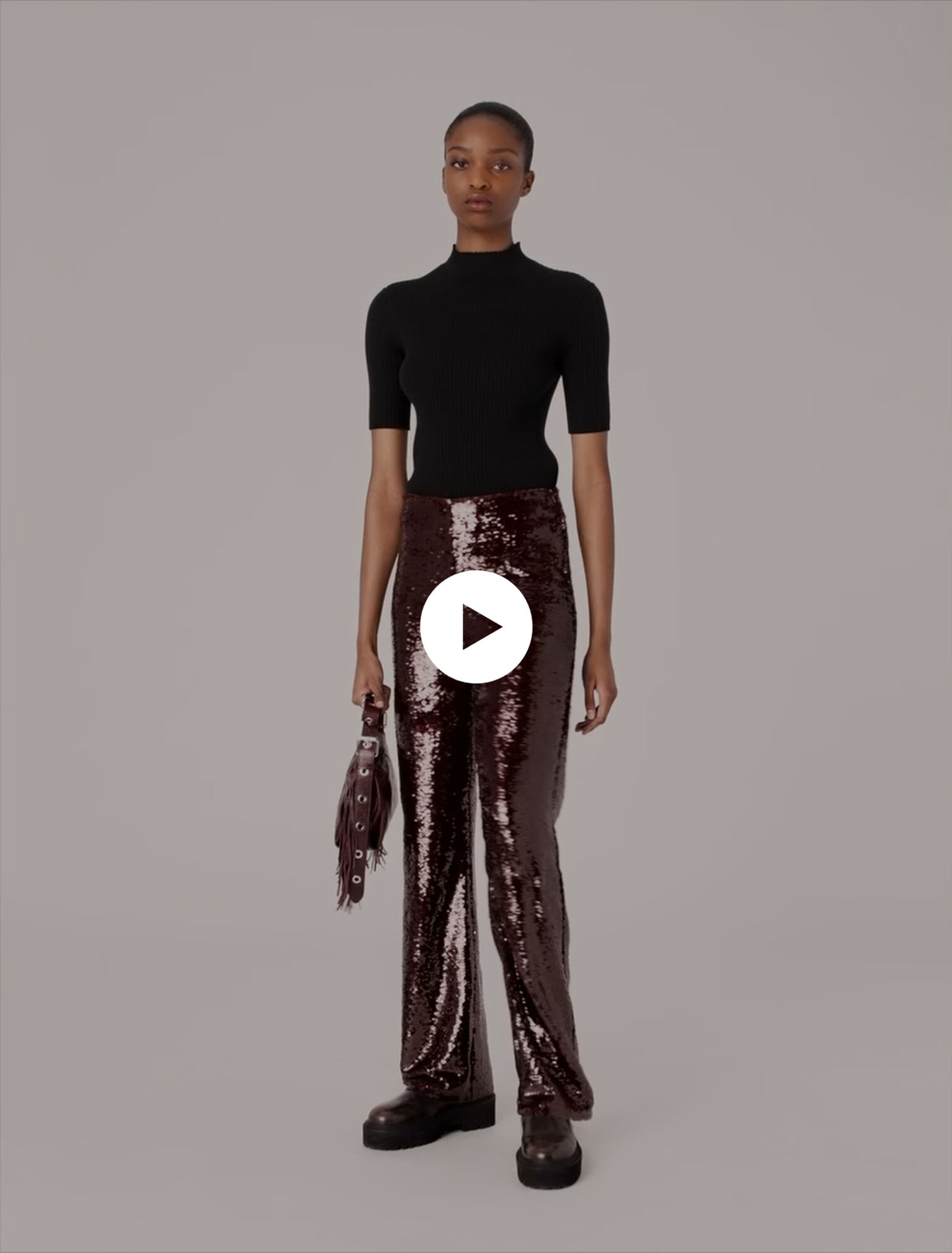 Sequin-embroidered trousers