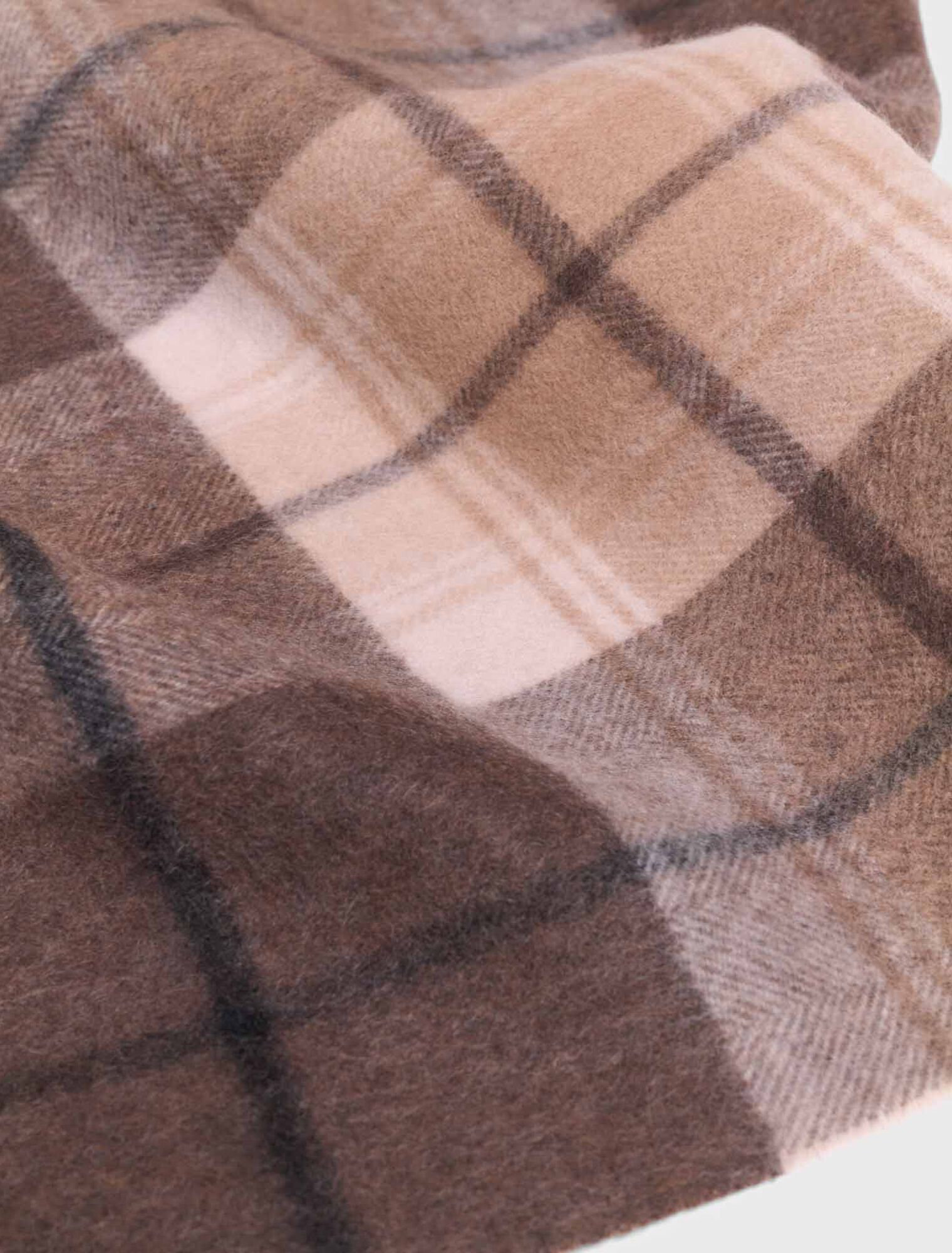 Wool check scarf