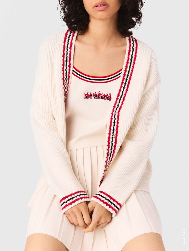 Embroidered longline cardigan