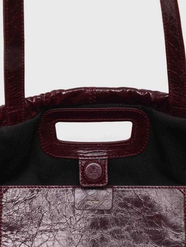 Crackled leather M Tote bag