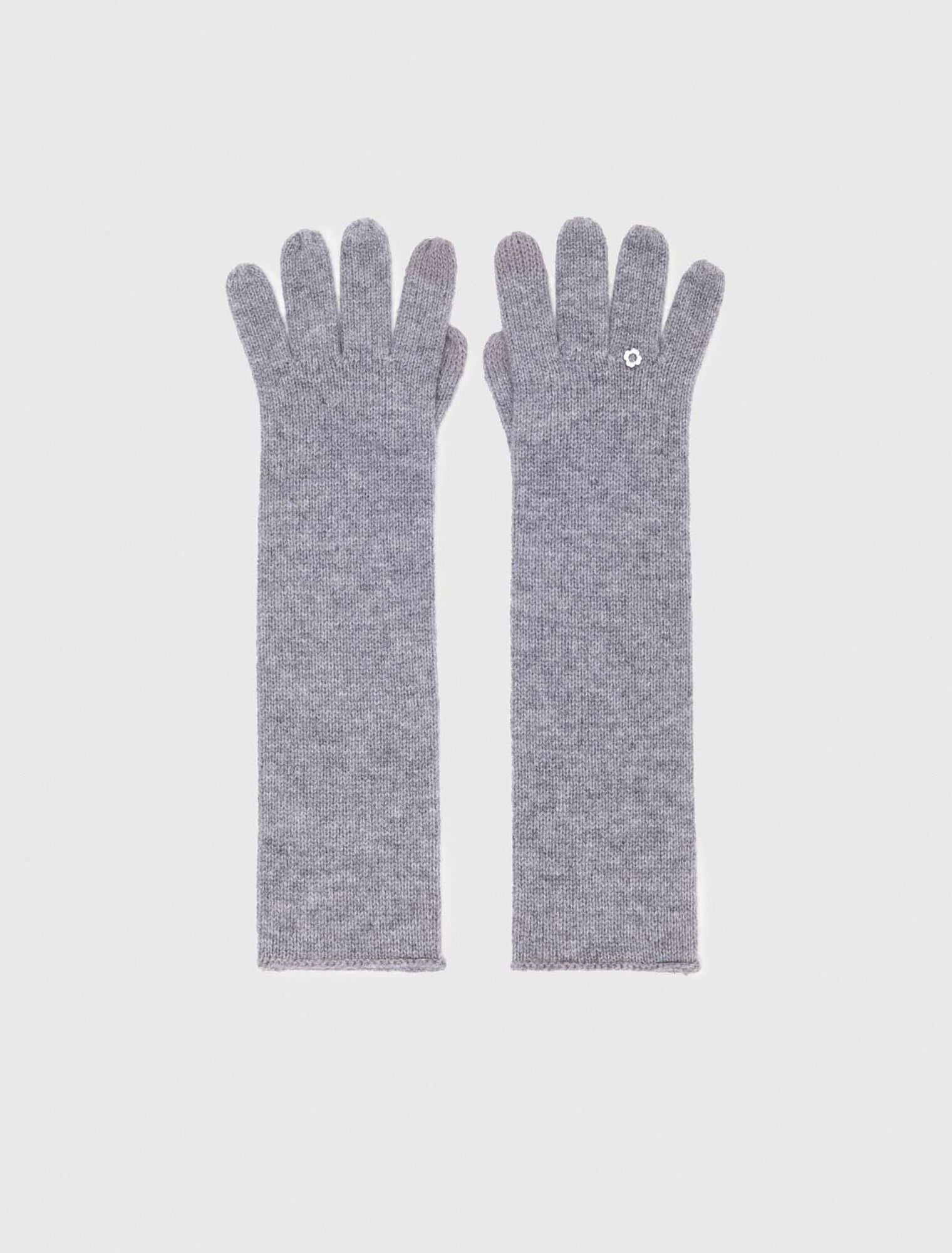 Long wool and cashmere gloves