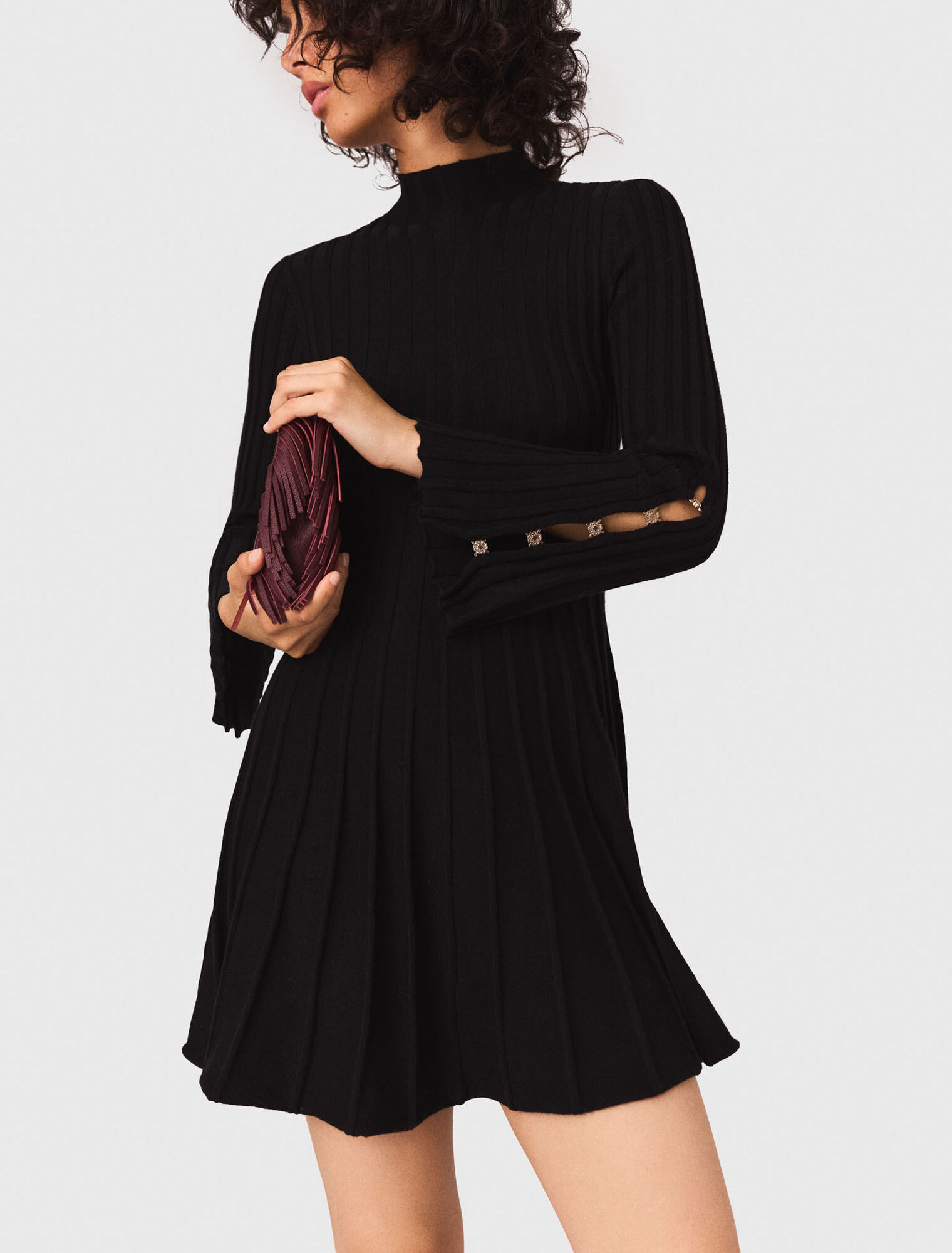 High-neck short skater dress