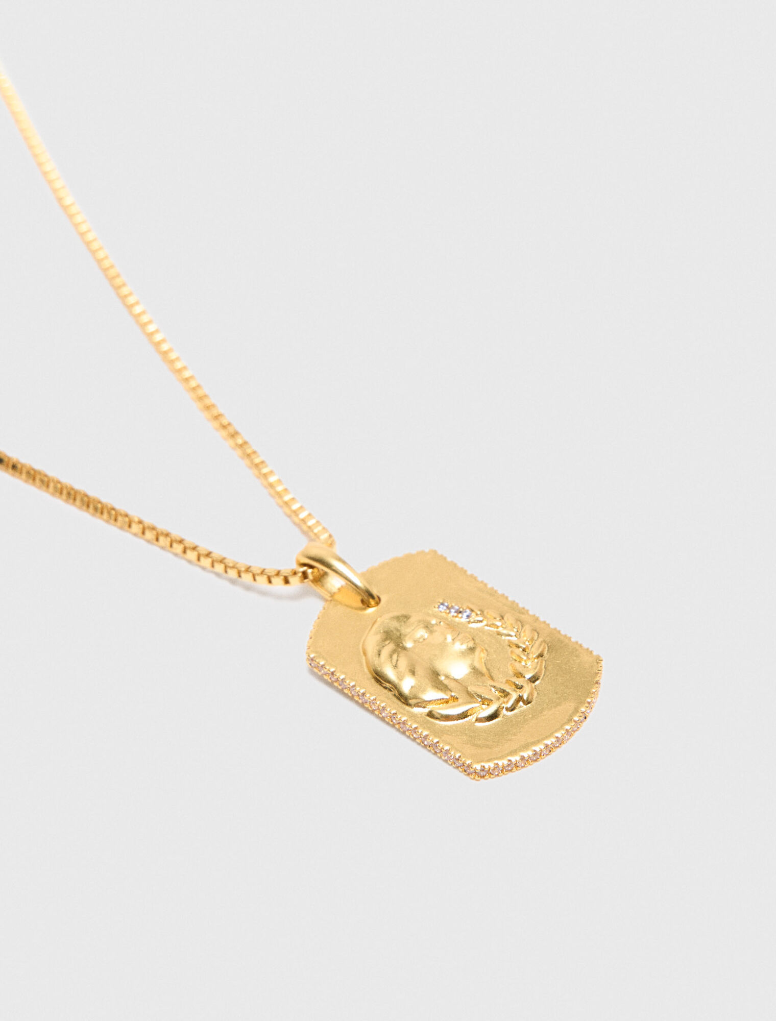 Zodiac sign plaque necklace