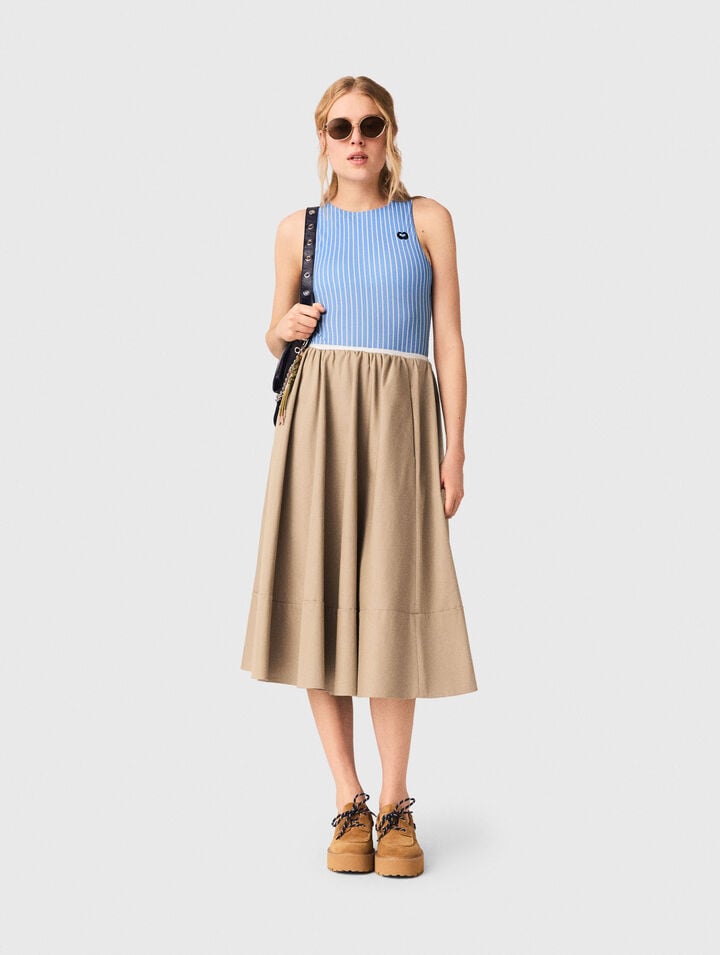 Mid-length cotton skirt