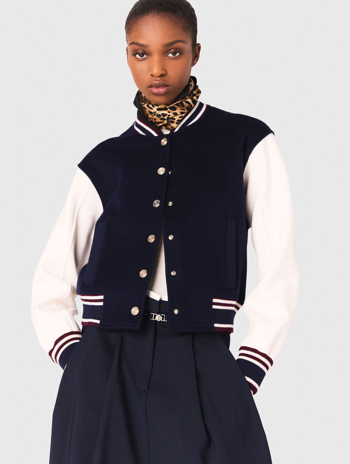 Mixed fabric bomber Mixed fabric bomber