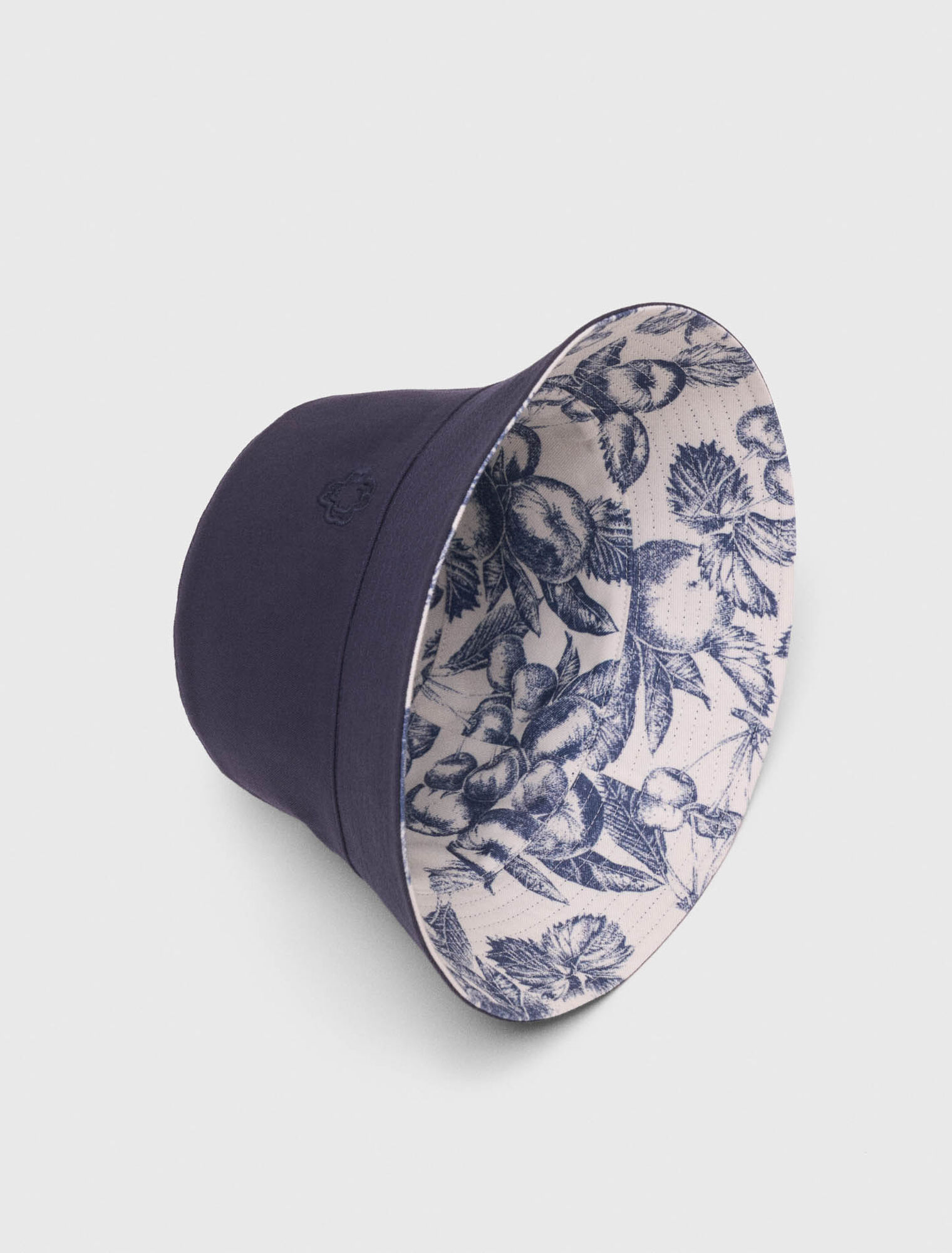 Reversible fruit print bucket hat