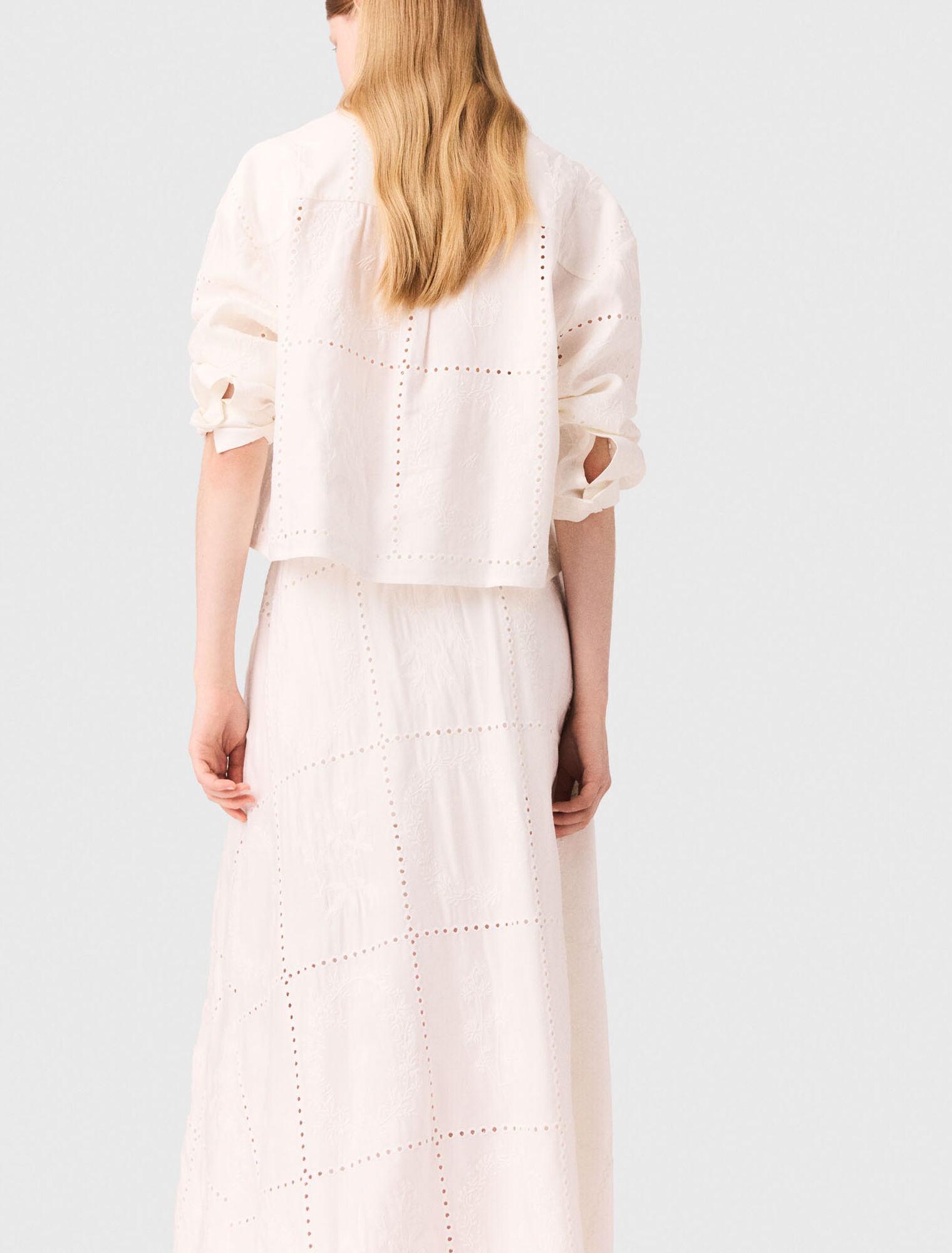 Embroidered midi skirt