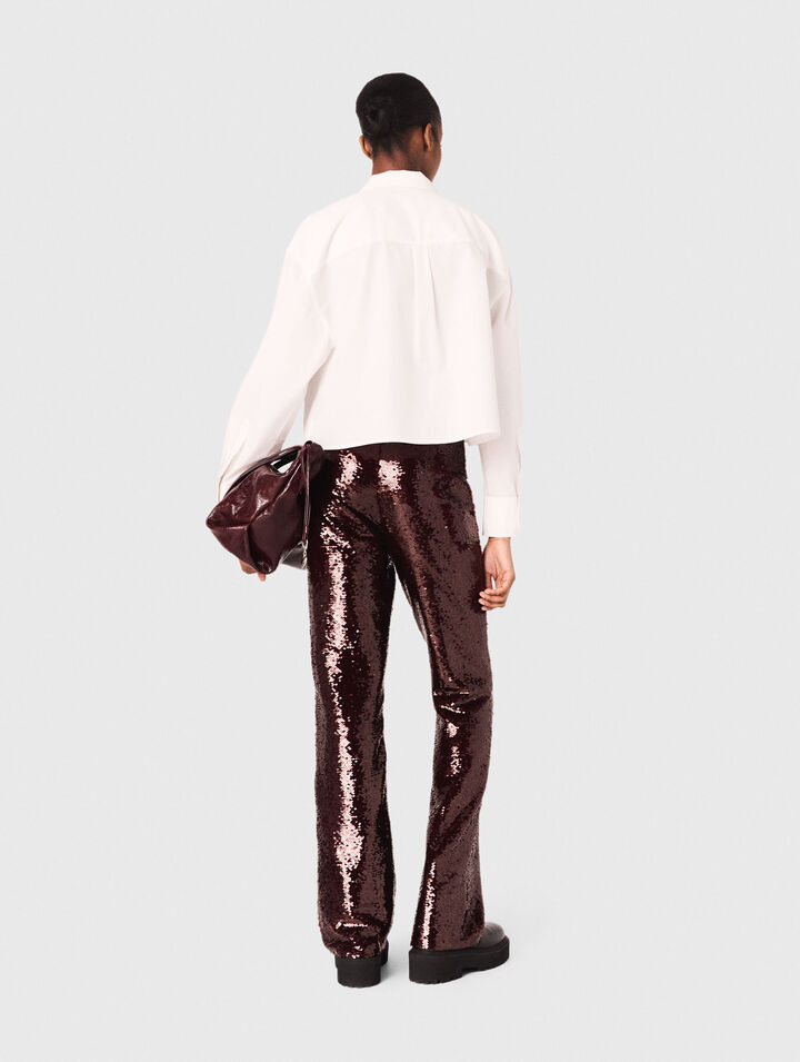 Cropped shirt with jewel detail Cropped shirt with jewel detail