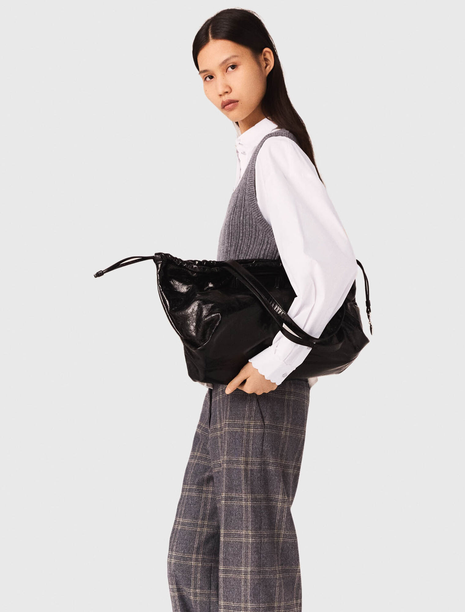 Knit top with removable shirt