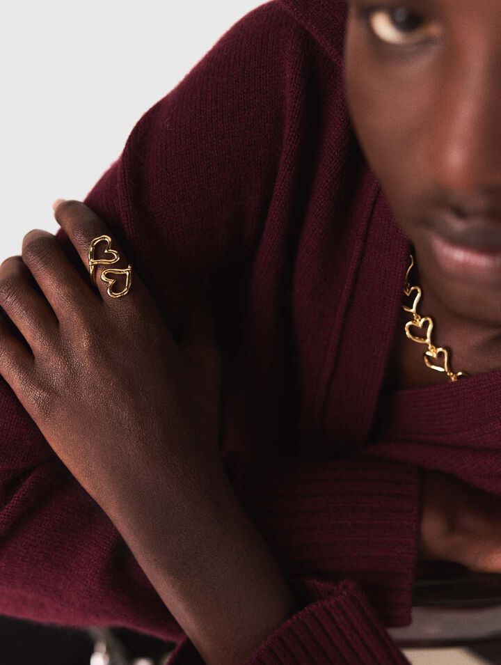 Double gold-plated heart ring Double gold-plated heart ring