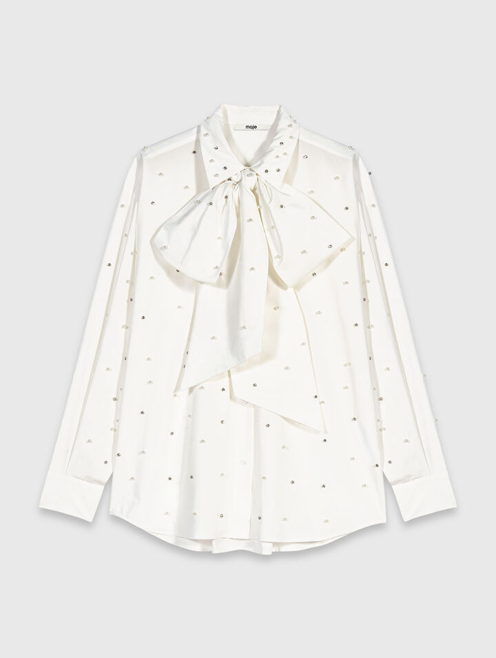 Rhinestone shirt with tie