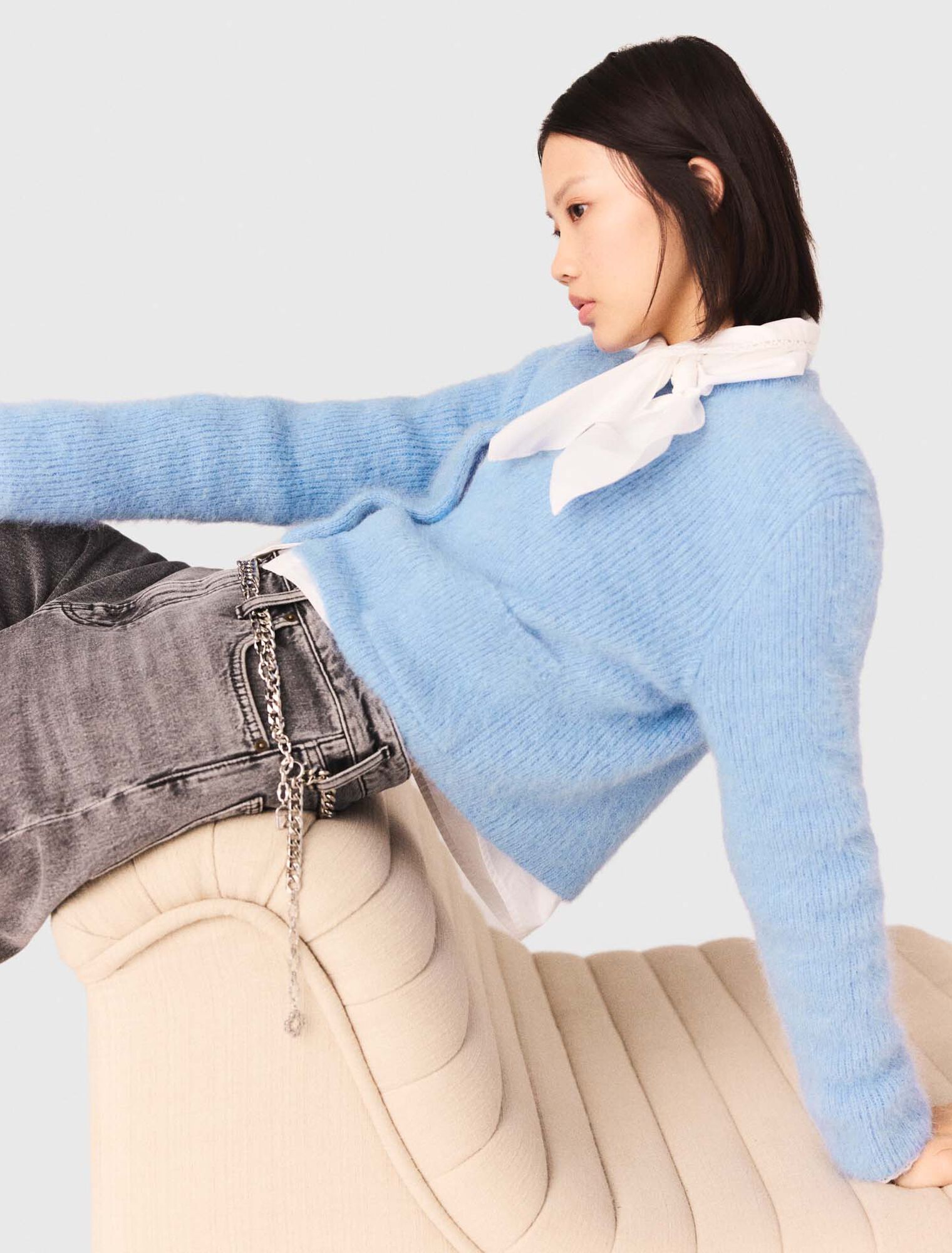 Jewelled bow cardigan