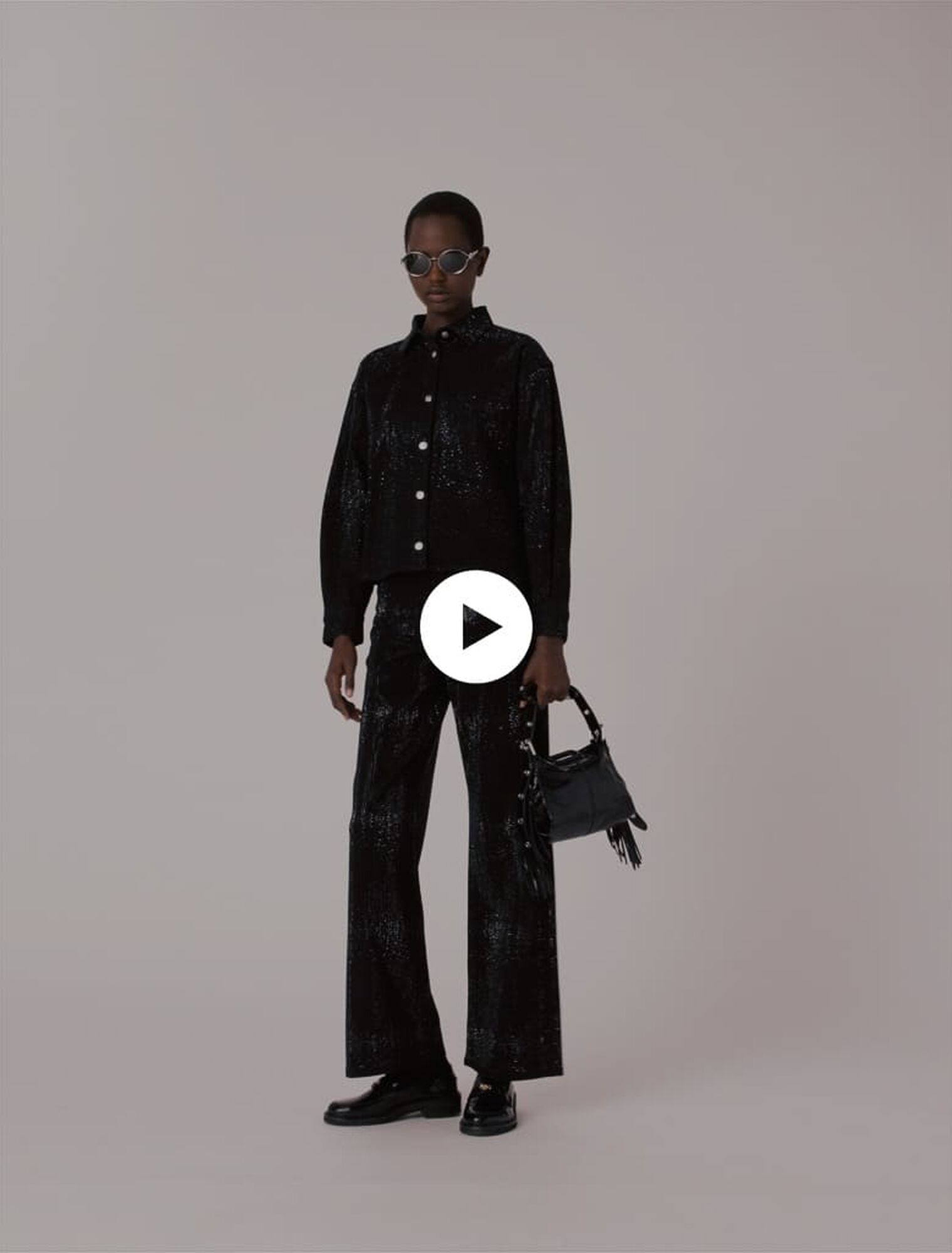 Rhinestone denim shirt