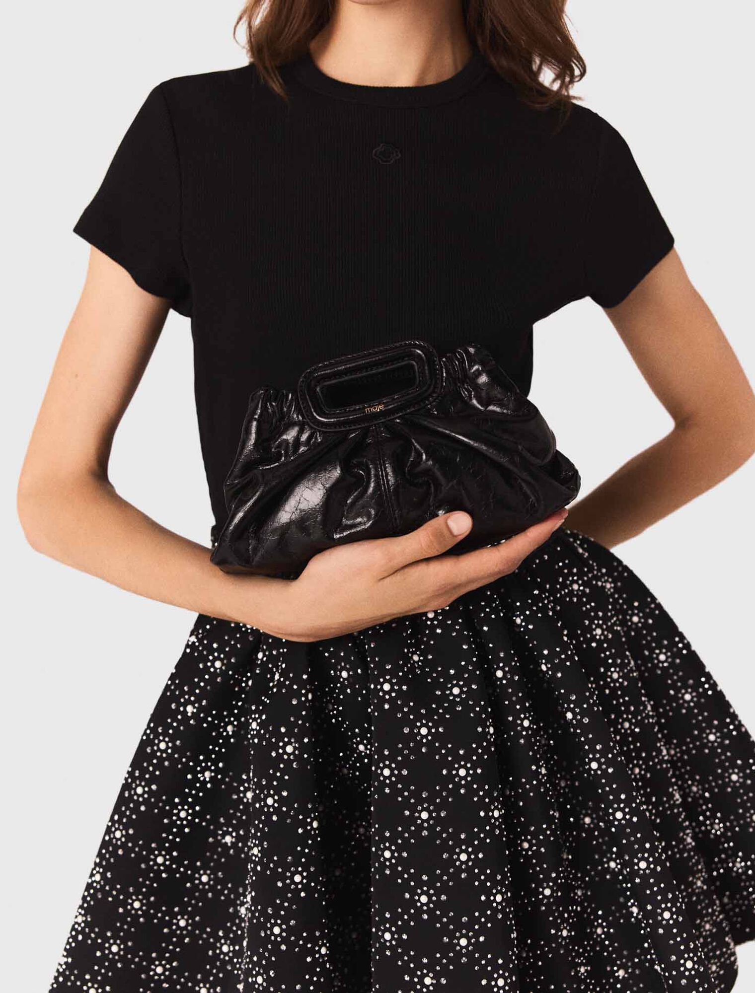 Pearl and rhinestone skater skirt