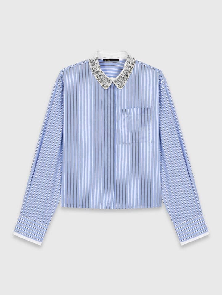 Shirt with removable jewel collar