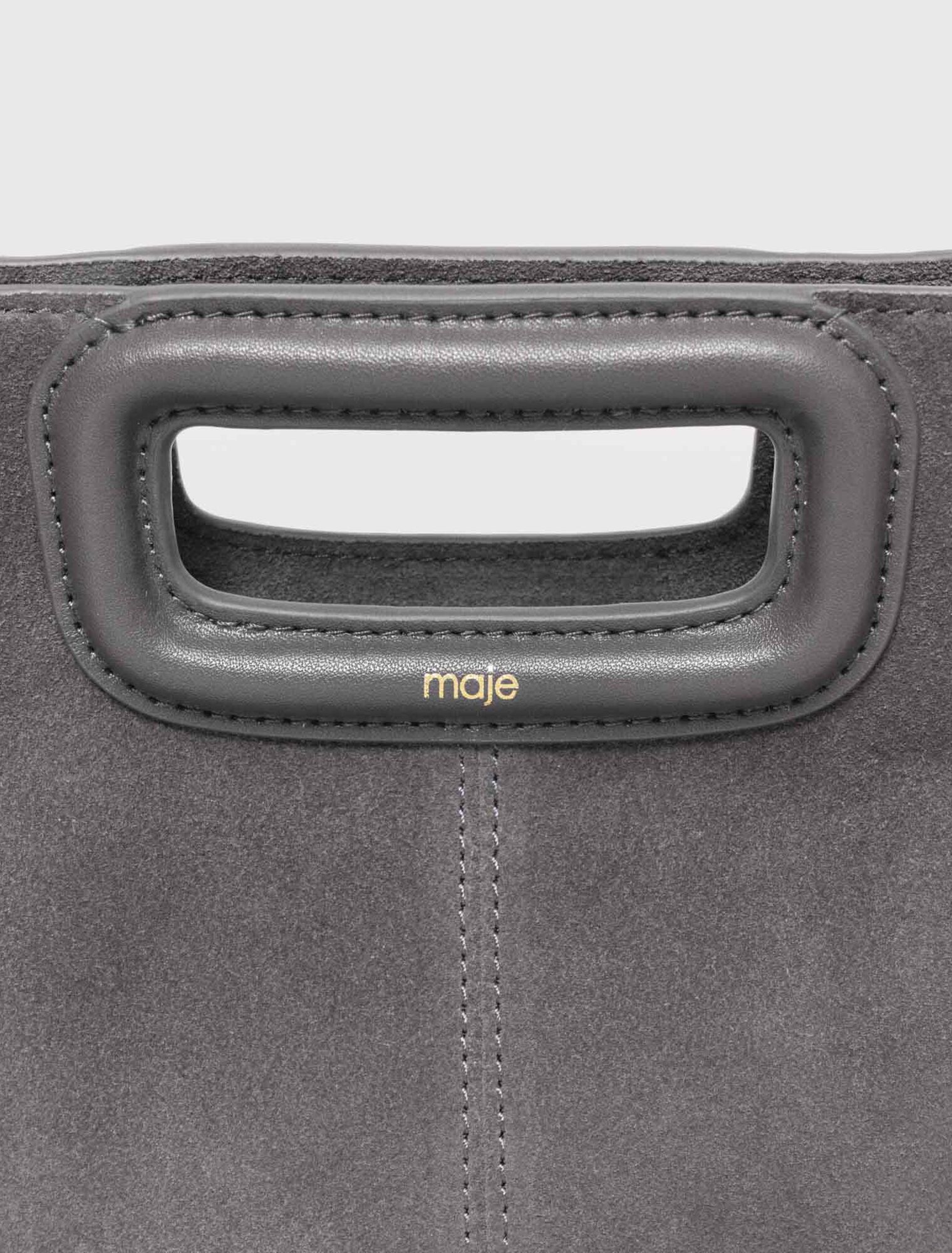 Fringed M bag in suede