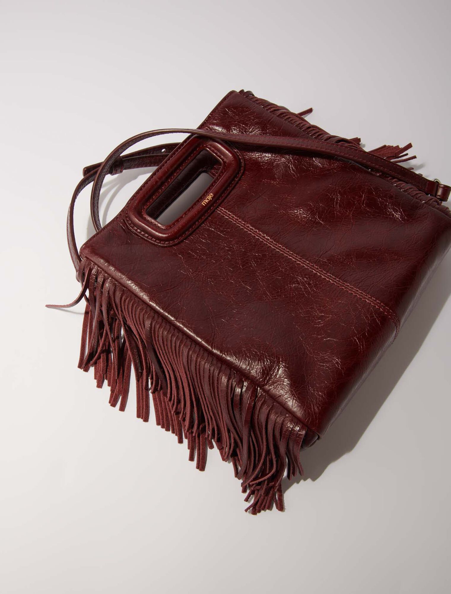 Crackled leather M bag