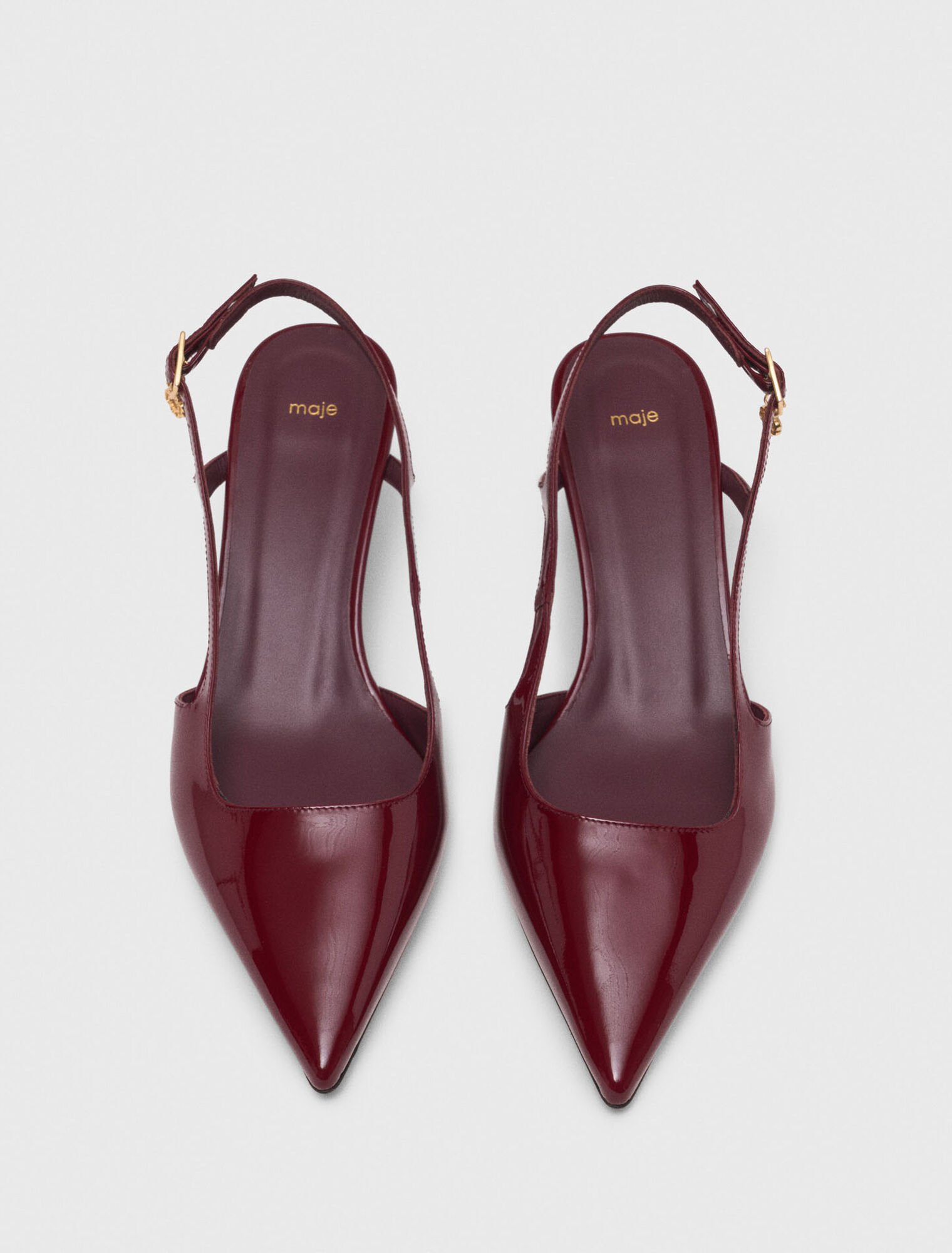 Patent leather slingback pumps