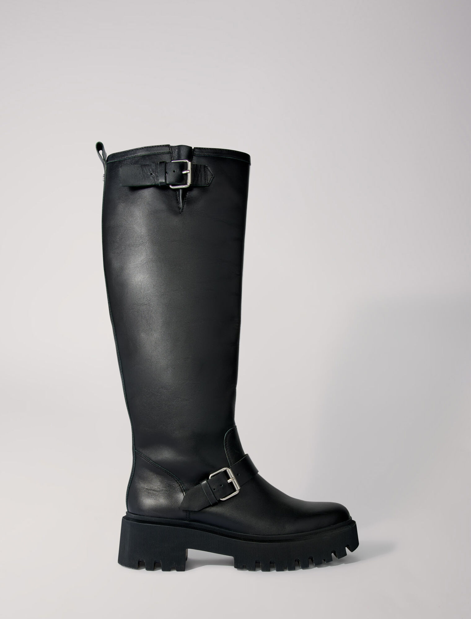 Biker boots in smooth leather