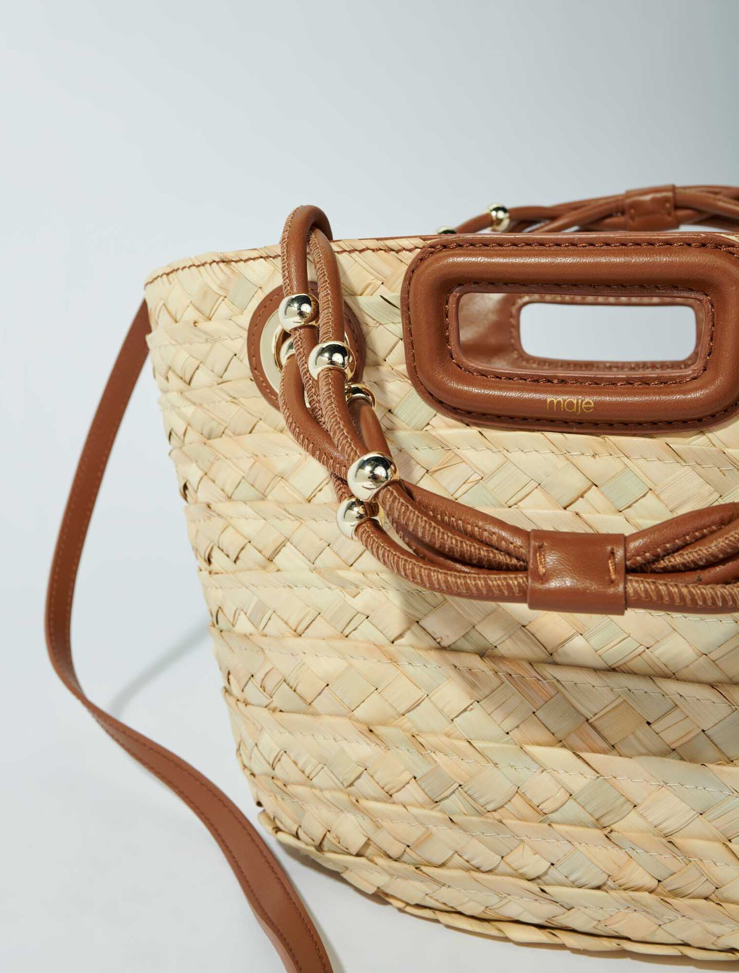 Mini woven basket bag