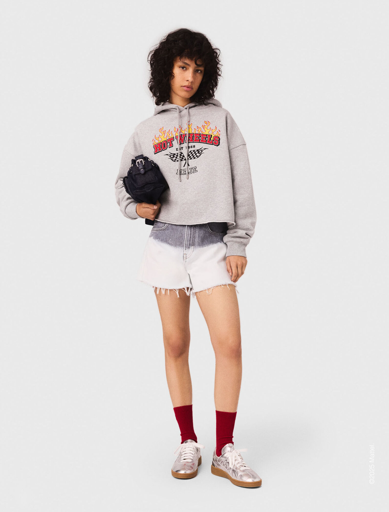 Embroidered logo crop sweatshirt