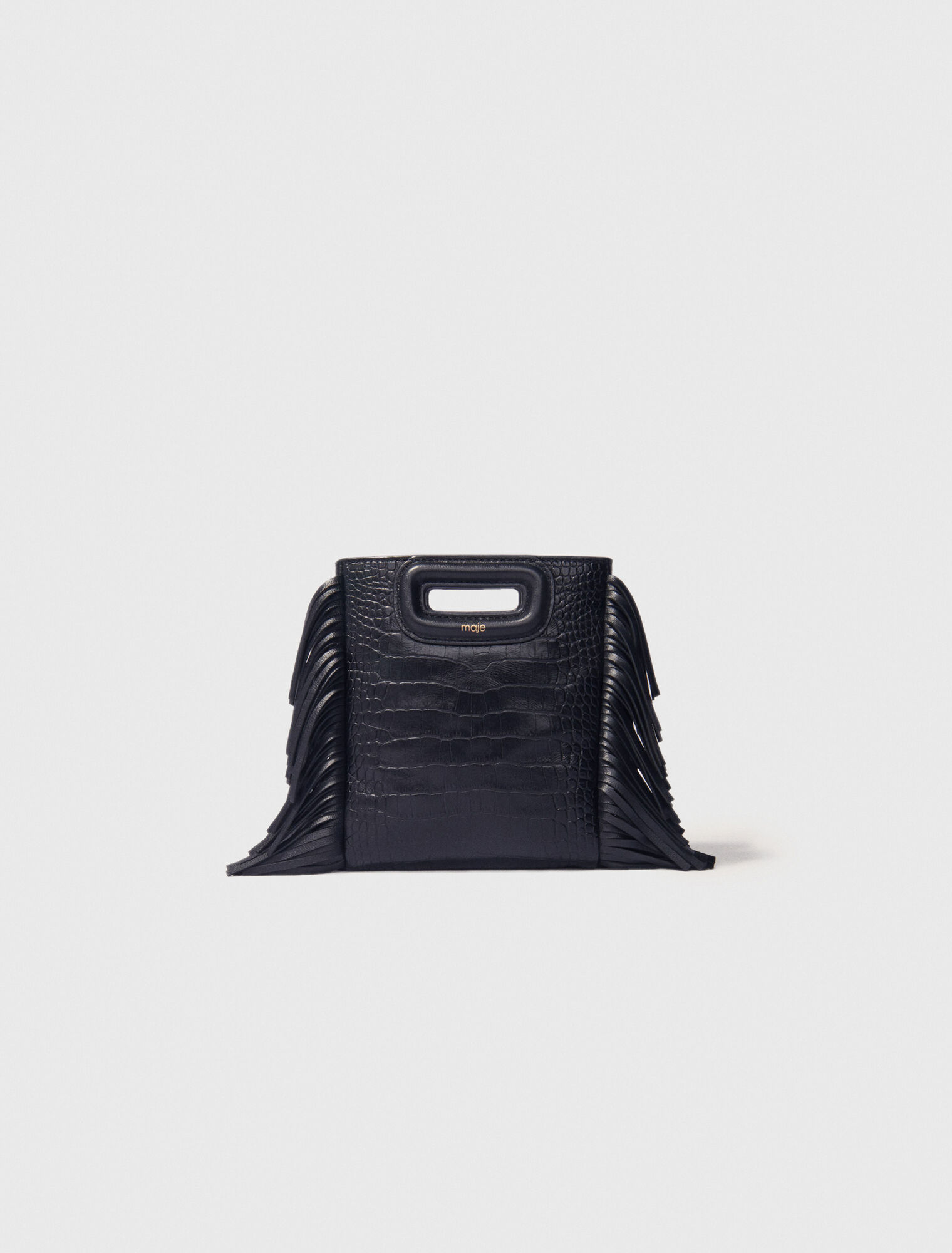 Mini embossed-leather M bag with chain