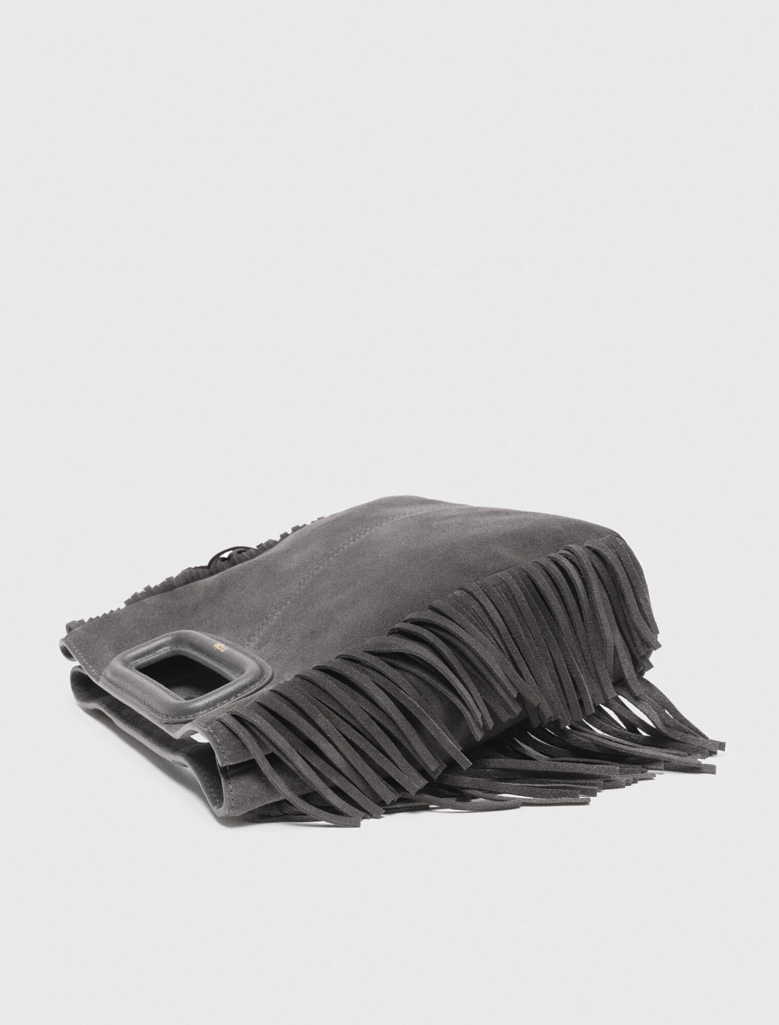 Fringed M bag in suede