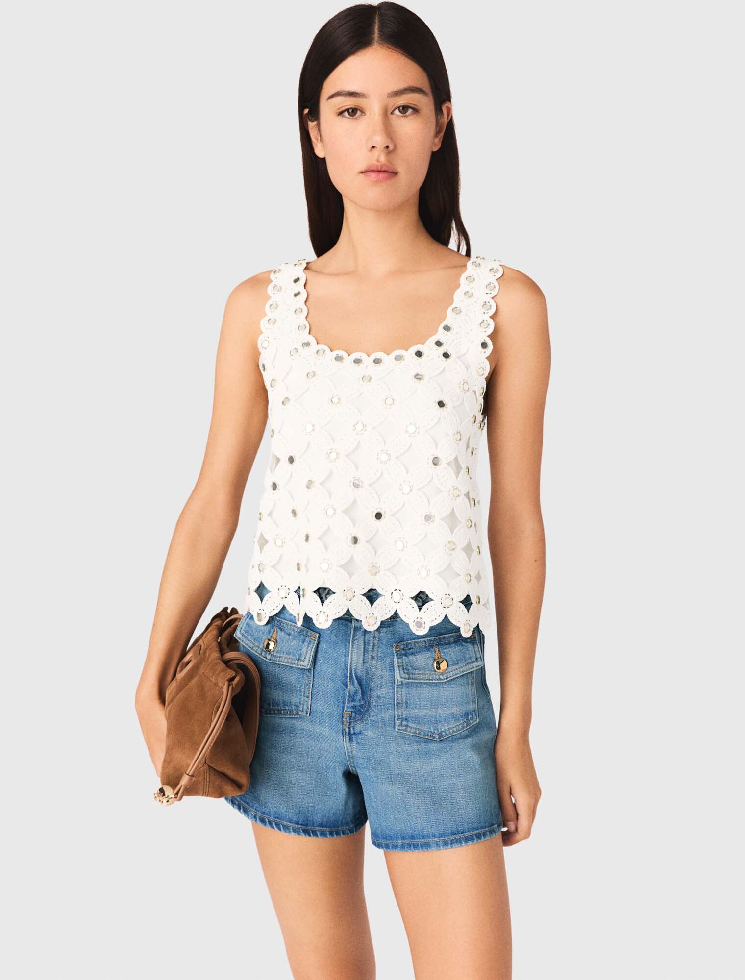 Mirrored crochet top