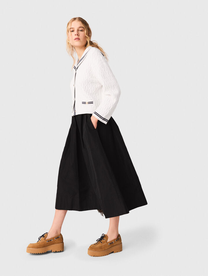 Long skirt with contrast waistband