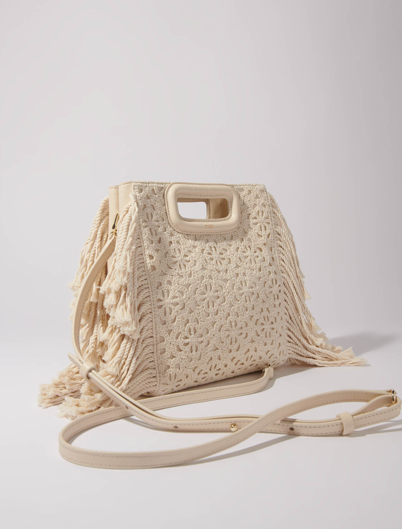 Lace-effect embroidered M bag