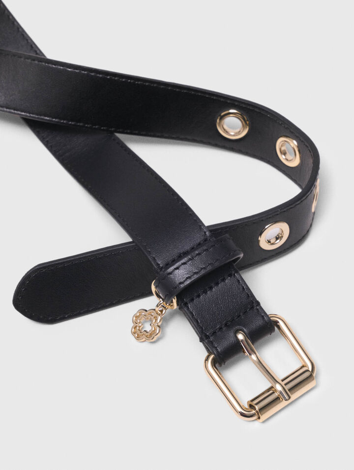 Leather belt with Miss M buckle