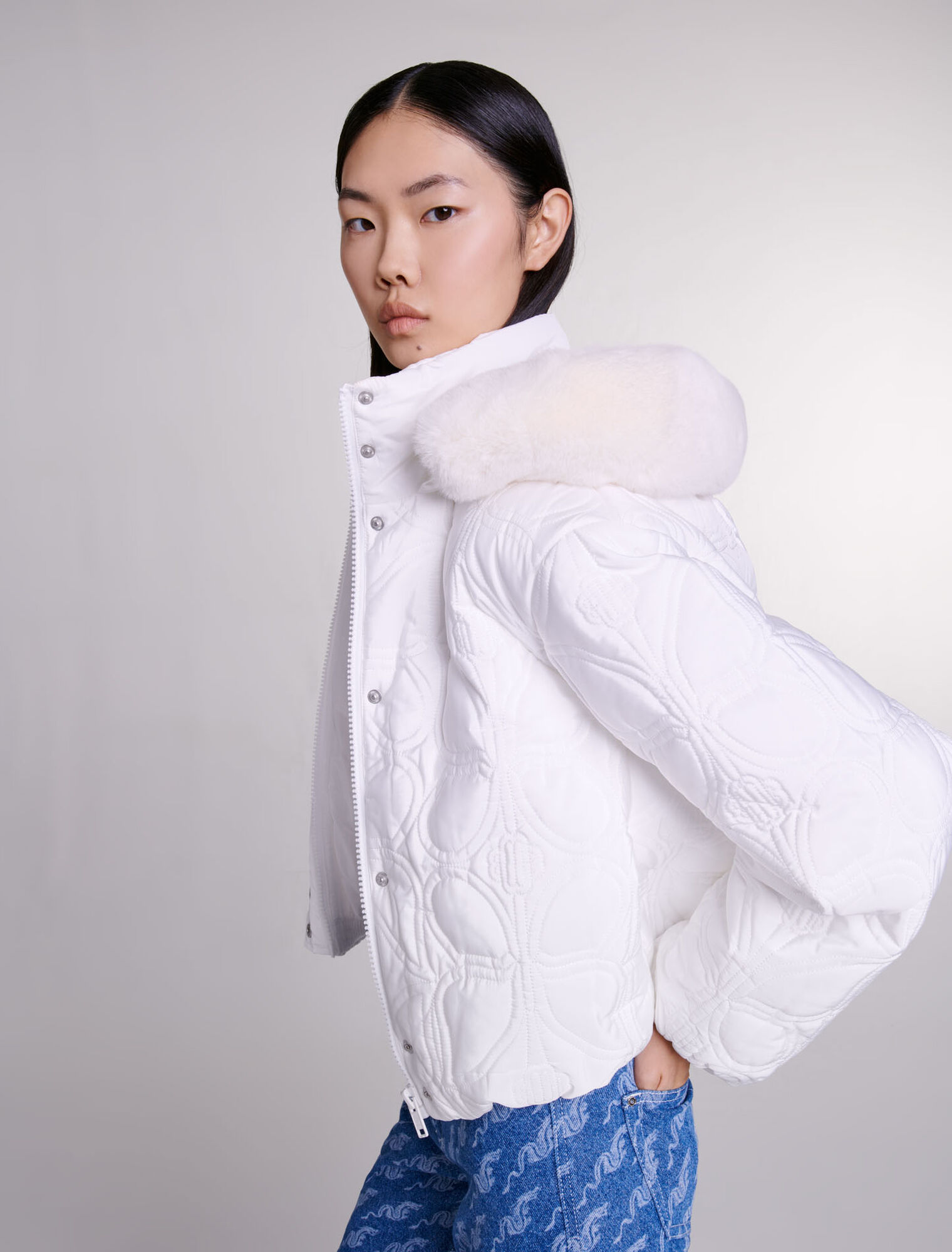 Short quilted puffer jacket