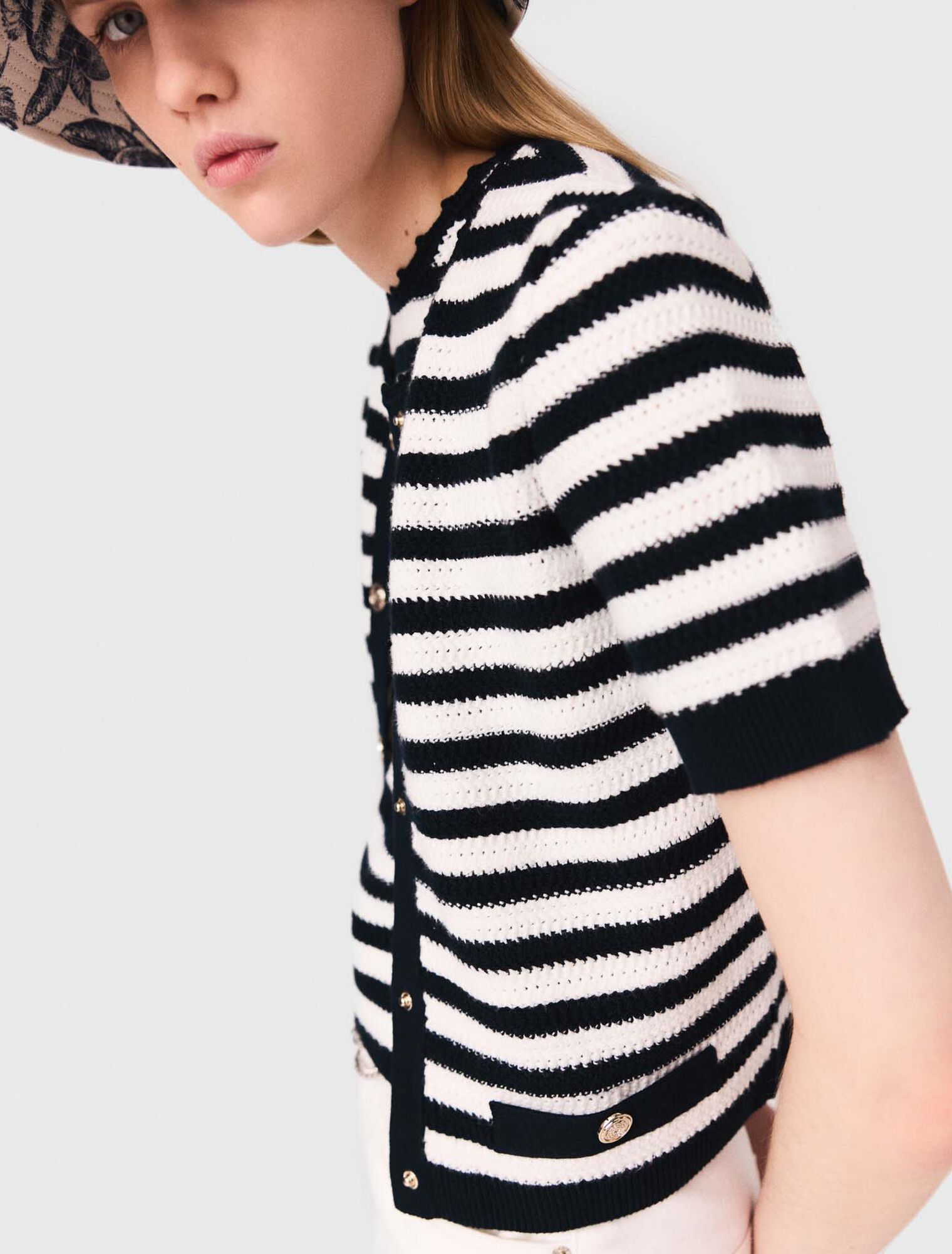 Cropped crochet cardigan