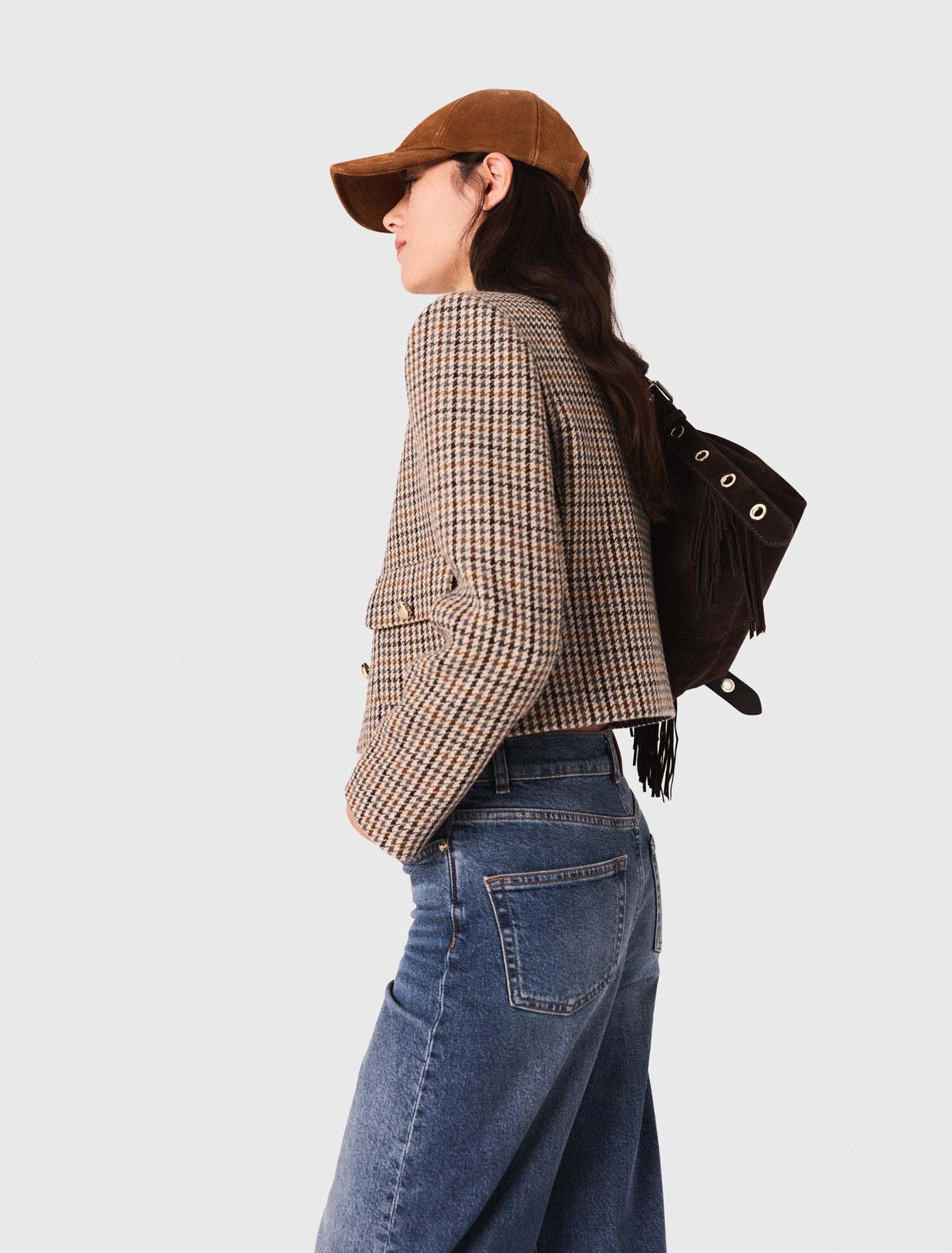 Short checked jacket