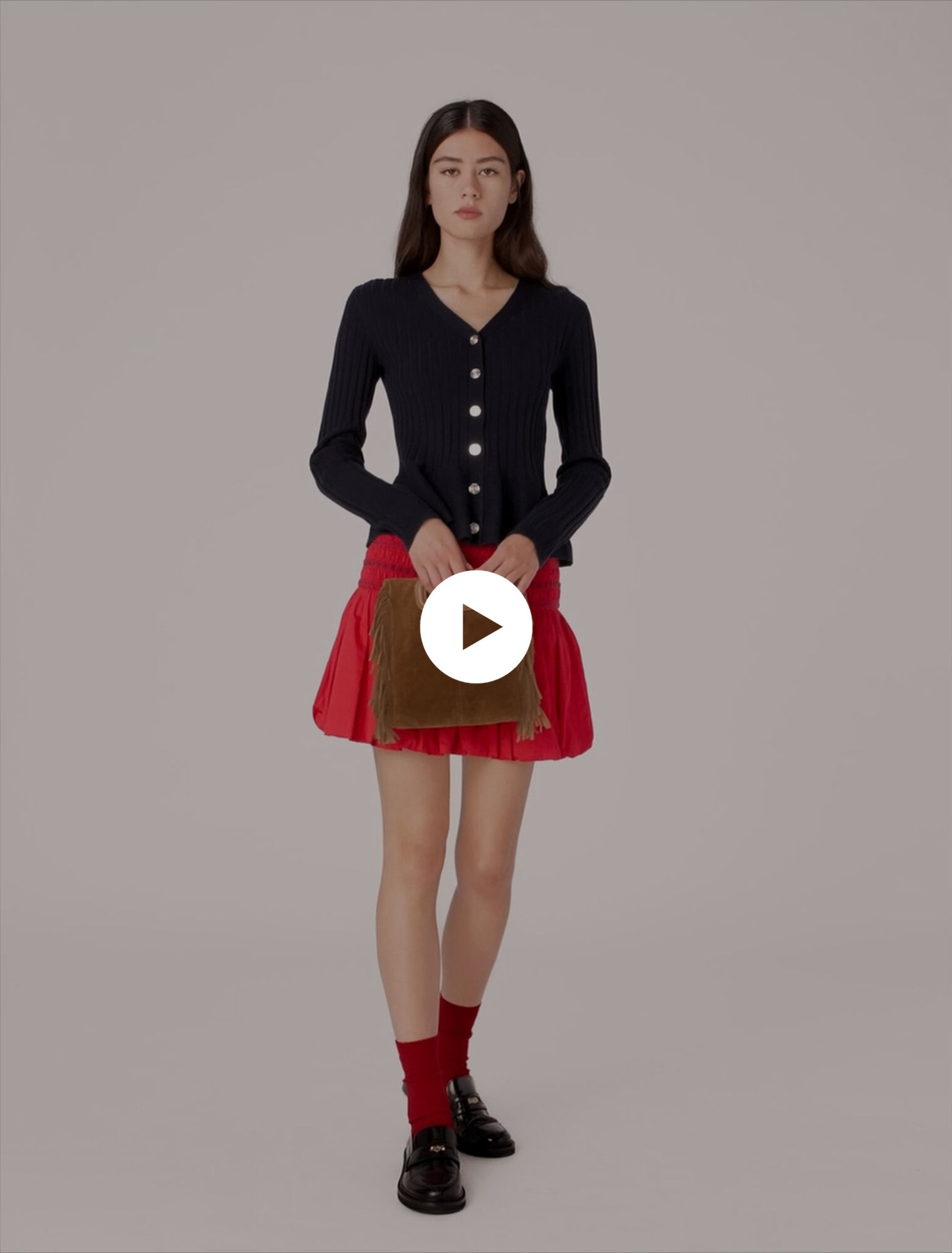 Peplum waist cardigan