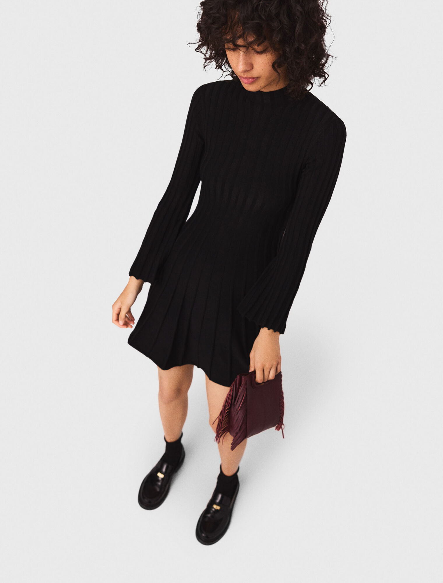 High-neck short skater dress