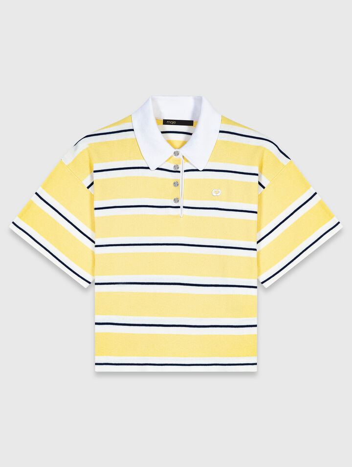 Striped short-sleeve polo
